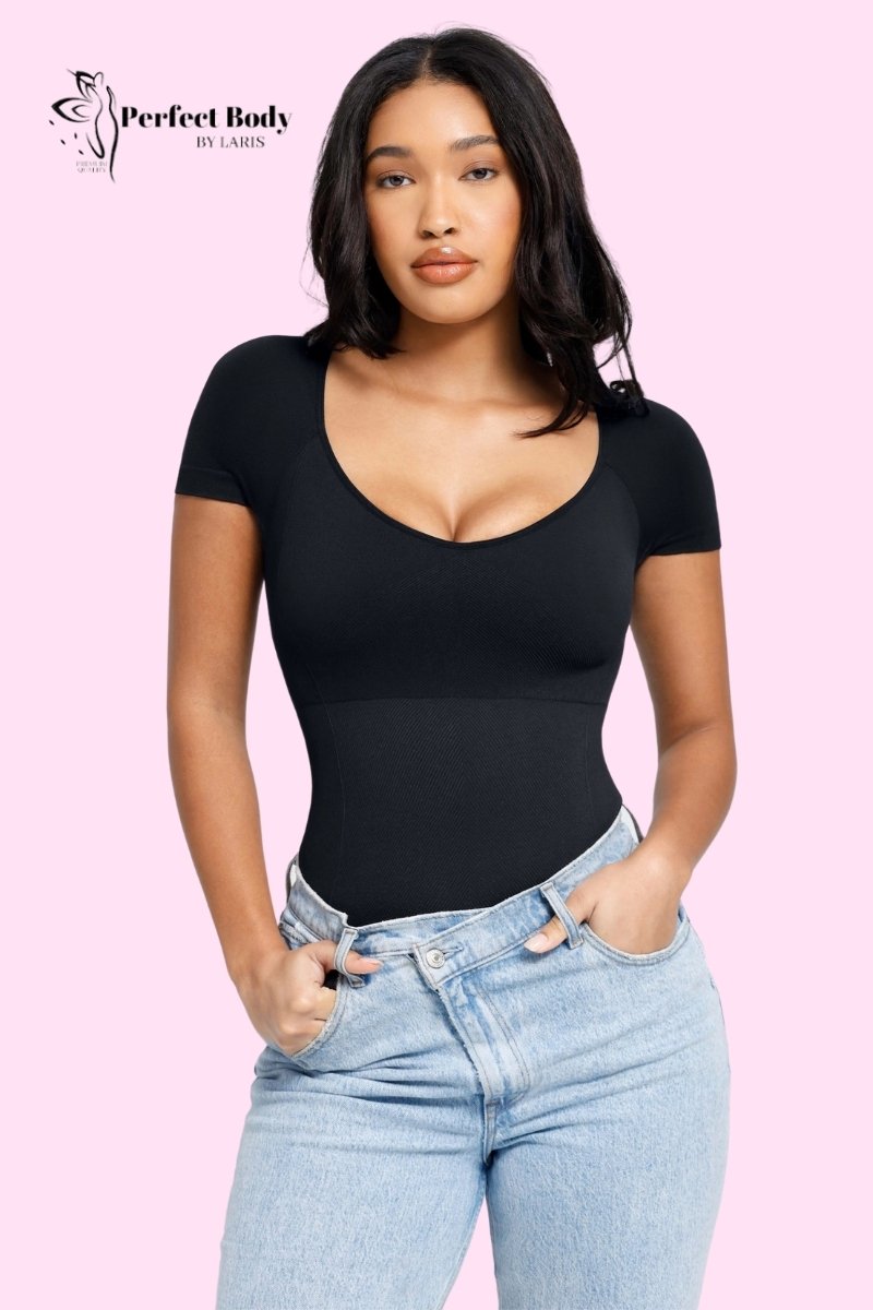 Bodysuit gainant manche courte haut de gamme “Clara” – Image 2