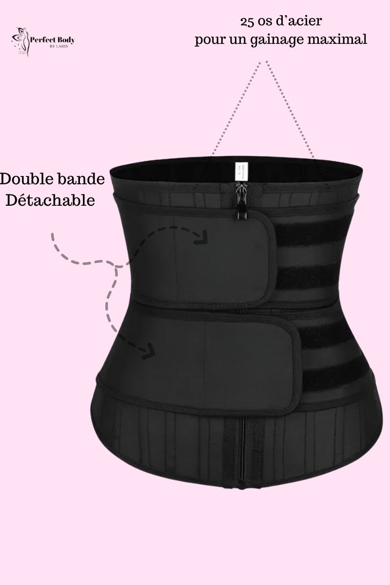 Corset minceur en Latex 25 Os d’acier doubles bandes détachables – Image 7