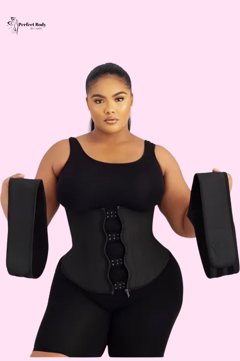 Corset minceur en Latex 25 Os d’acier doubles bandes détachables