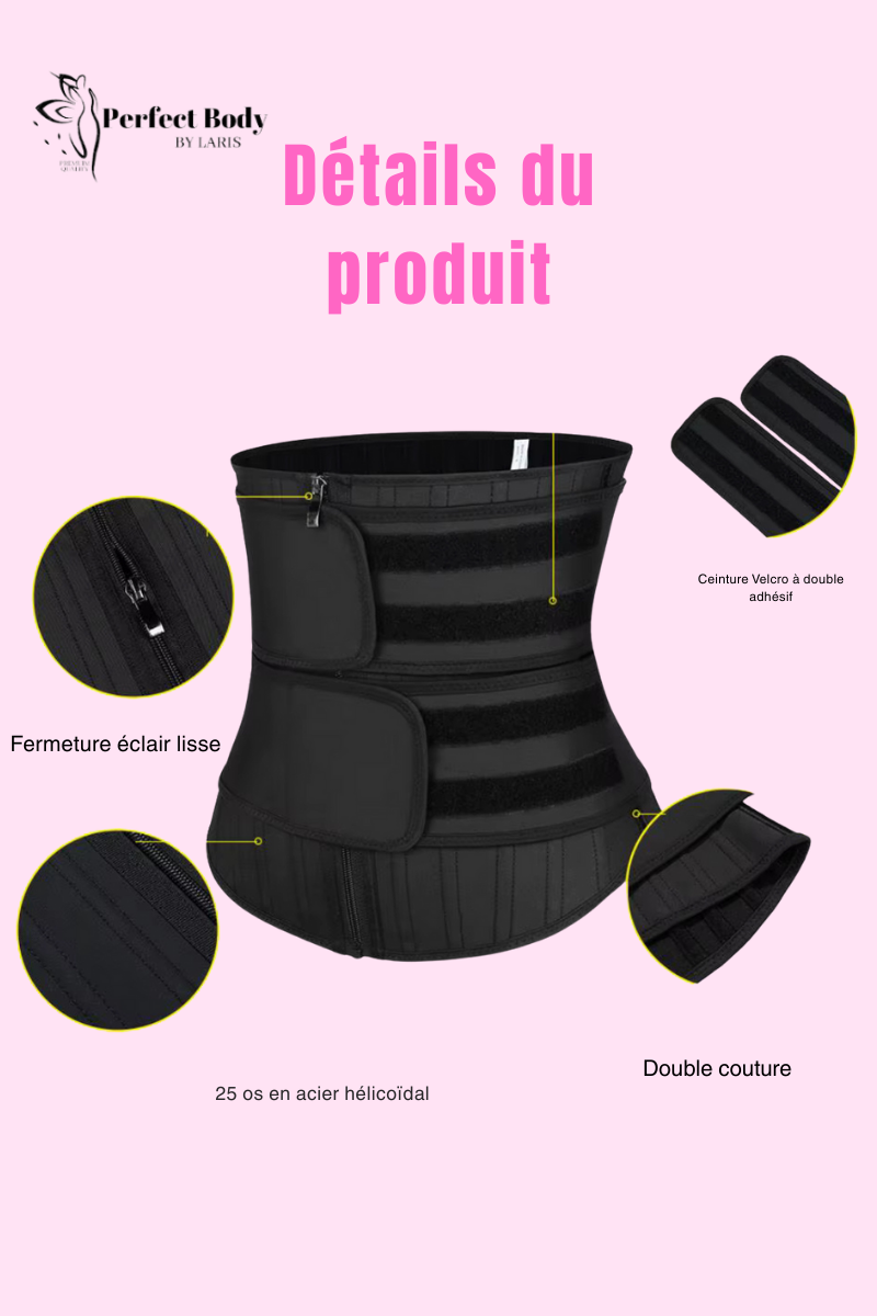 Corset minceur en Latex 25 Os d’acier doubles bandes détachables – Image 12
