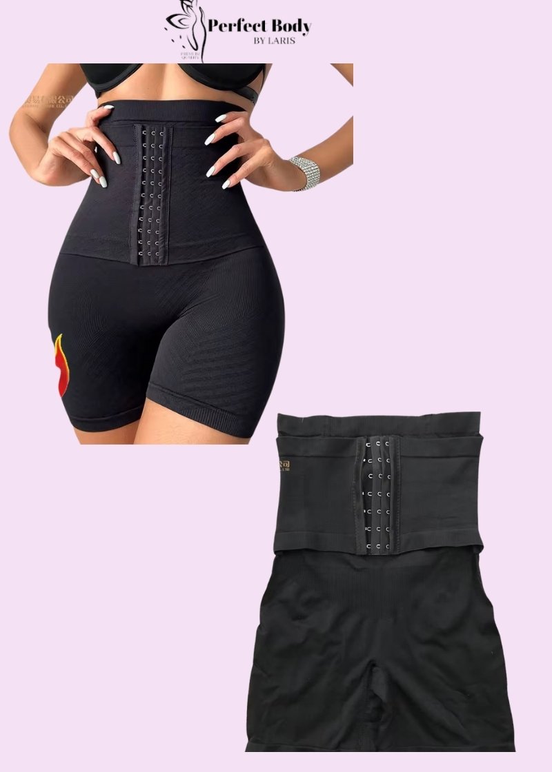 Cyliste gainant taille haute avec agrafes en coton – Image 5