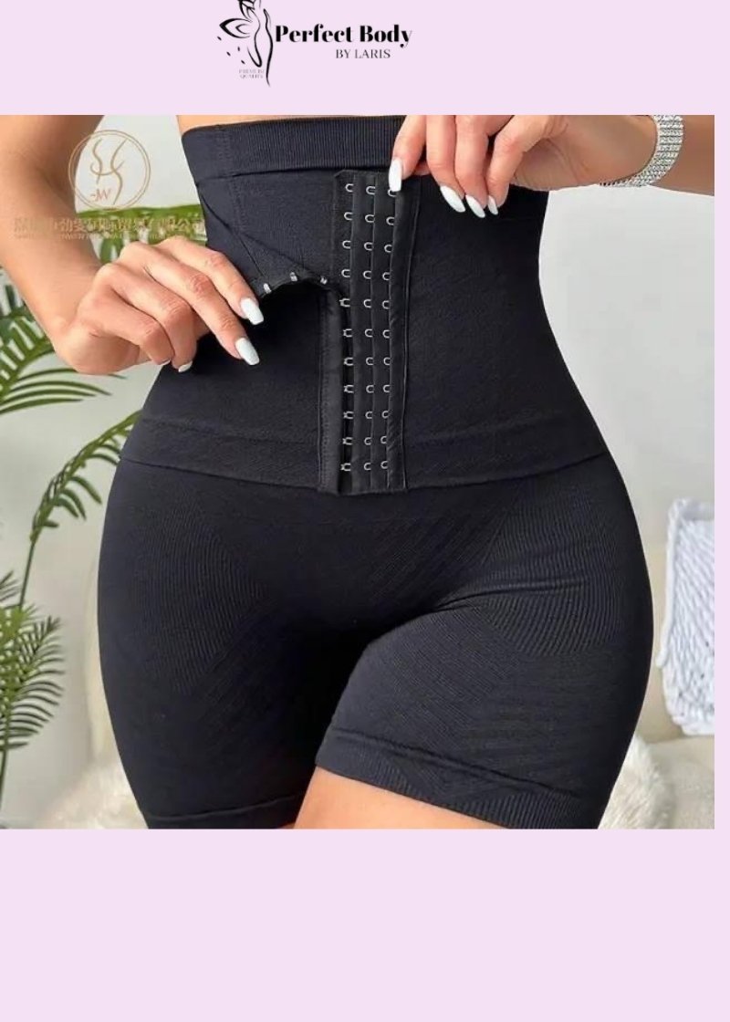 Cyliste gainant taille haute avec agrafes en coton